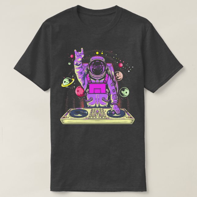 Astronaut DJ Music Psychedelic Psytrance Techno ED T Shirt (Design framsida)