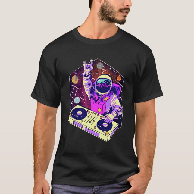 Astronaut Dj Music Psychedelic Psytrance Techno Ed T Shirt (Framsida)