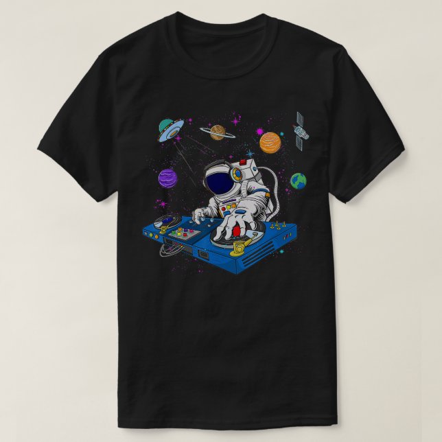 Astronaut DJ Psychedelic Music Techno EDM Festival T Shirt (Design framsida)