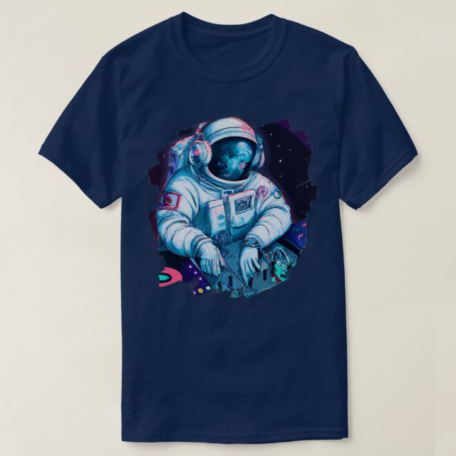Astronaut DJ Record Techno Music Coola Astronauts  T Shirt (Design framsida)