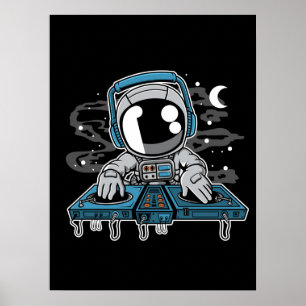 Astronaut DJ Turnable Poster