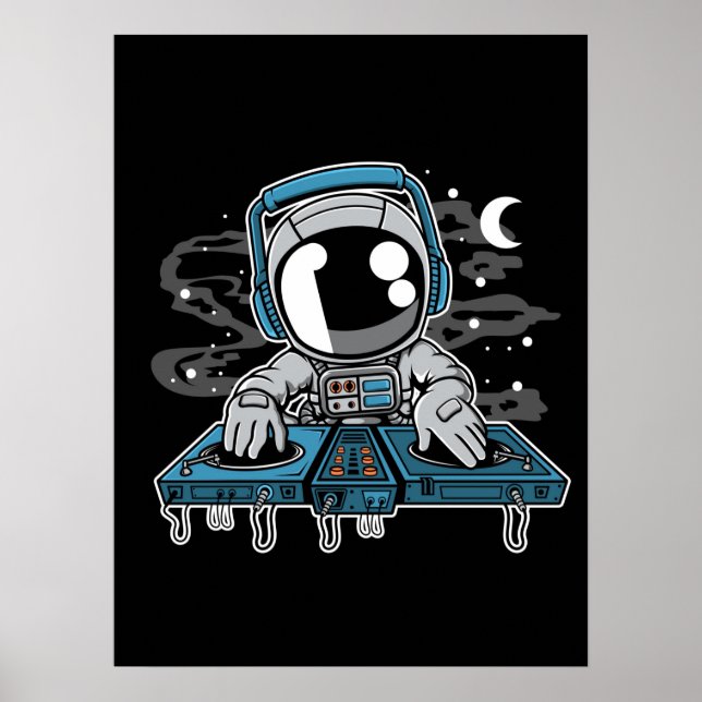 Astronaut DJ Turntable Poster (Framsidan)