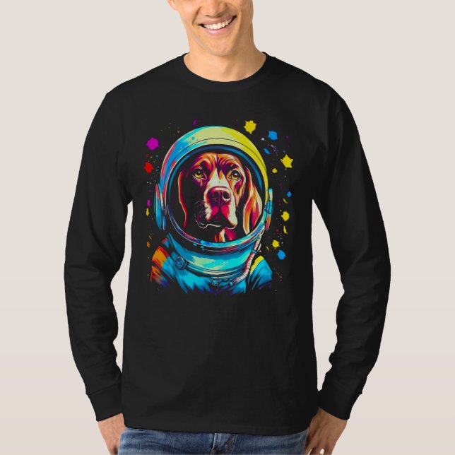 Astronaut Dog German Shorthaired Pointer T Shirt (Framsida)