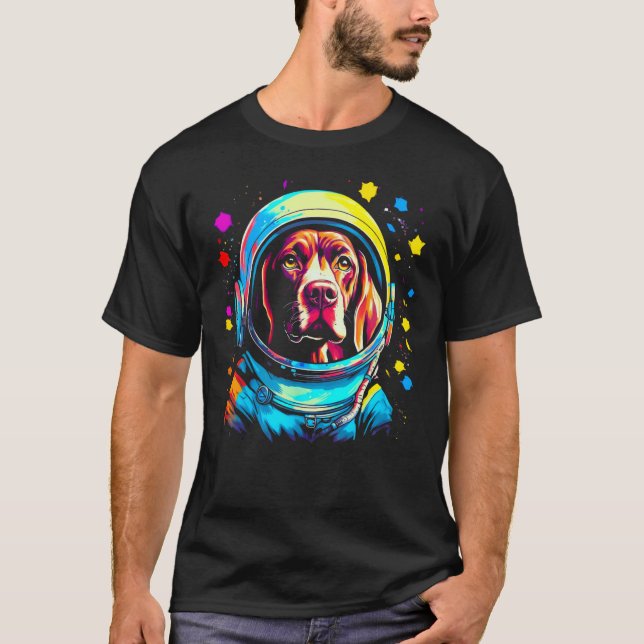 Astronaut Dog German Shorthaired Pointer T Shirt (Framsida)