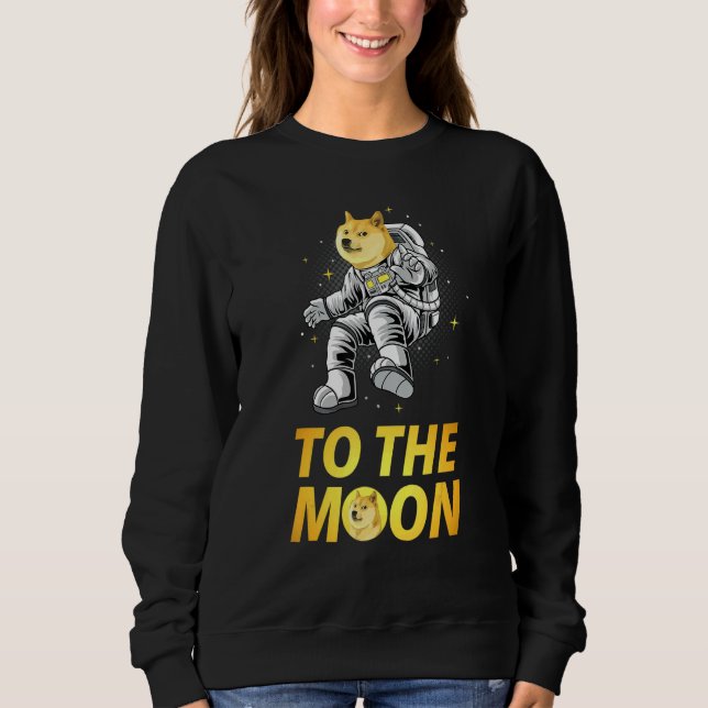 Astronaut Dogecoin to Måne Tee Doge Coin Crypt (Framsida)