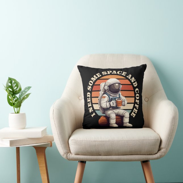 Astronaut Dricker Kaffe Kudde (Stol)