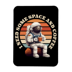 Astronaut Dricker Kaffe Magnet