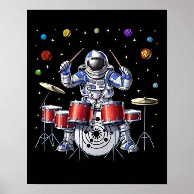 Astronaut Drummer Poster (Framsidan)