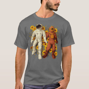Astronaut Dyka Holding Händer av Tobe Fonse T Shirt
