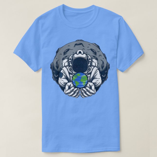 Astronaut Earth Måne Solar System Space Planets Fu T Shirt (Design framsida)