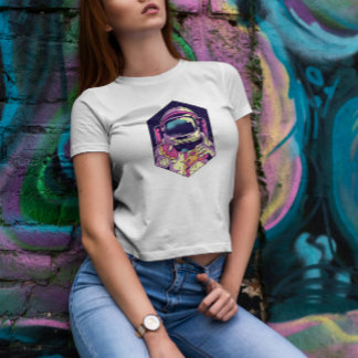 Astronaut Eating Donut och Pizza T Shirt