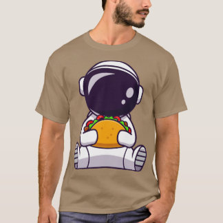 Astronaut Eating Taco Tecknad T Shirt