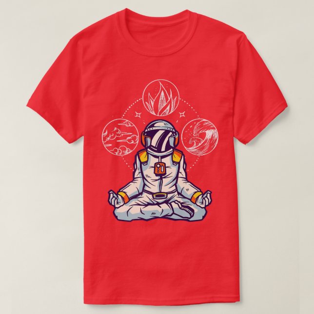 Astronaut Elemental Space Meditation I Elements As T Shirt (Design framsida)