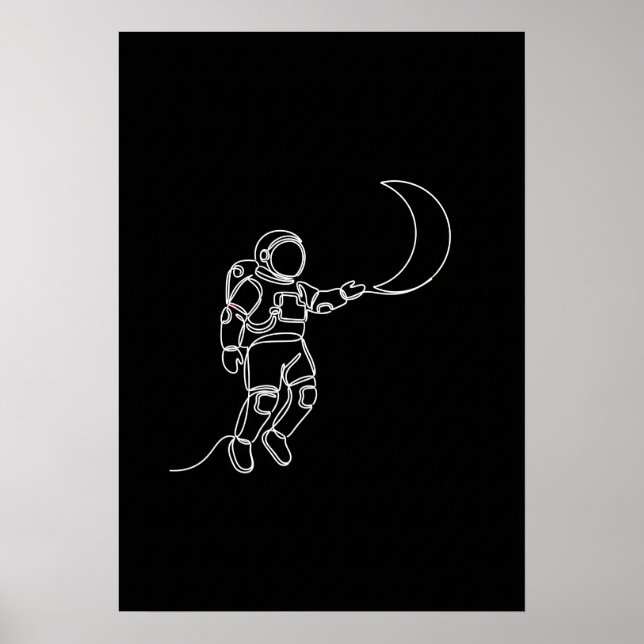 astronaut, en konturkonst poster (Framsidan)