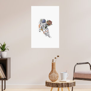 astronaut enkel enradig konst poster