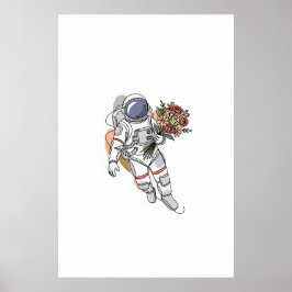 astronaut enkel enradig konst poster