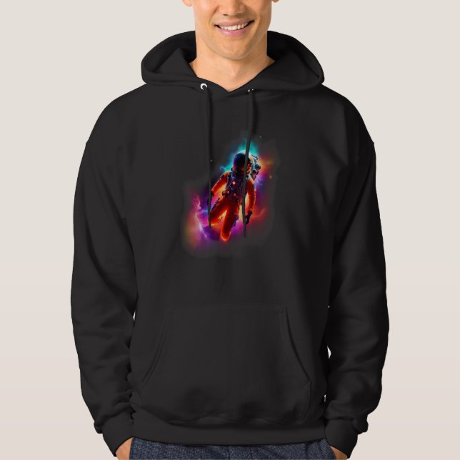 Astronaut Exploring a Colorful Nebula Hoodie (Framsida)