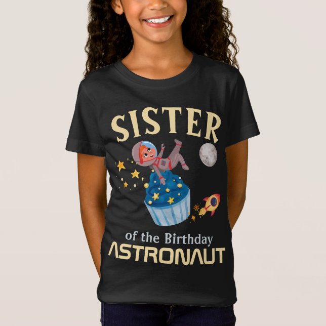Astronaut-familjens syster t shirt (Framsida)