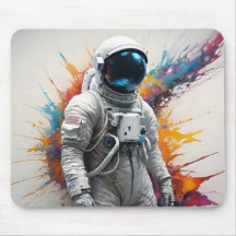 Astronaut Färg Stänk Mousepad