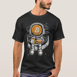 Astronaut Fastfood Bitcoin BTC-mynt till Måne Cr T Shirt