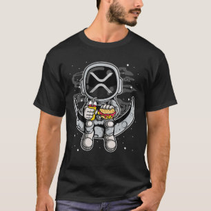 Astronaut Fastfood Ripple XRP Coin to Måne Gråter T Shirt