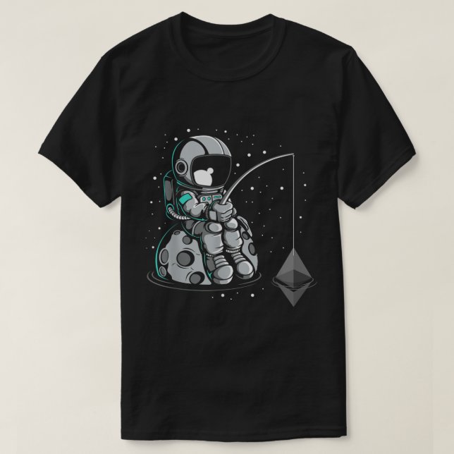 Astronaut Fishing for Ethereum Design T Shirt (Design framsida)