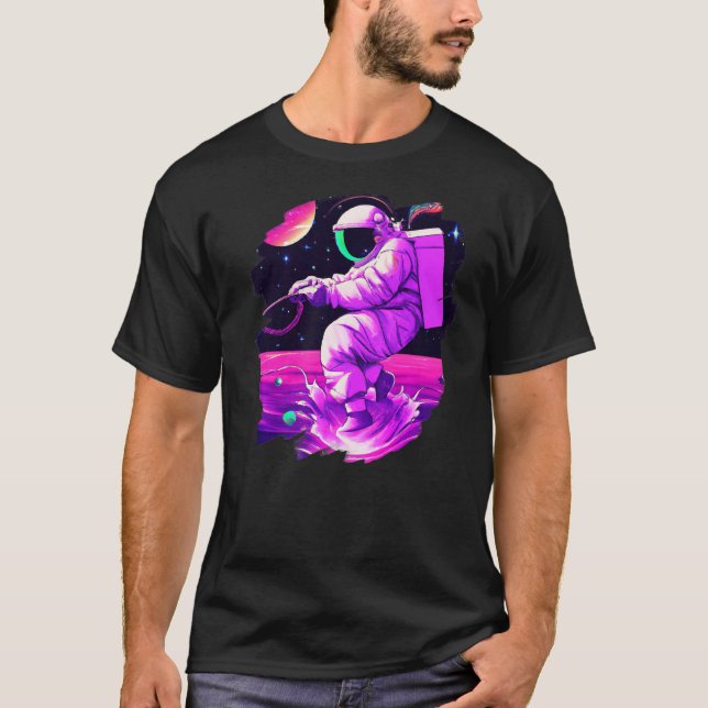 Astronaut Fiskebåt Rymd Ocean Sjö Cool Fisk  T Shirt (Framsida)