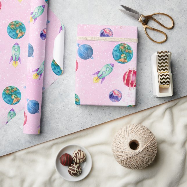 Astronaut flicka Rymden Birthday Presentpapper (Hantverk)