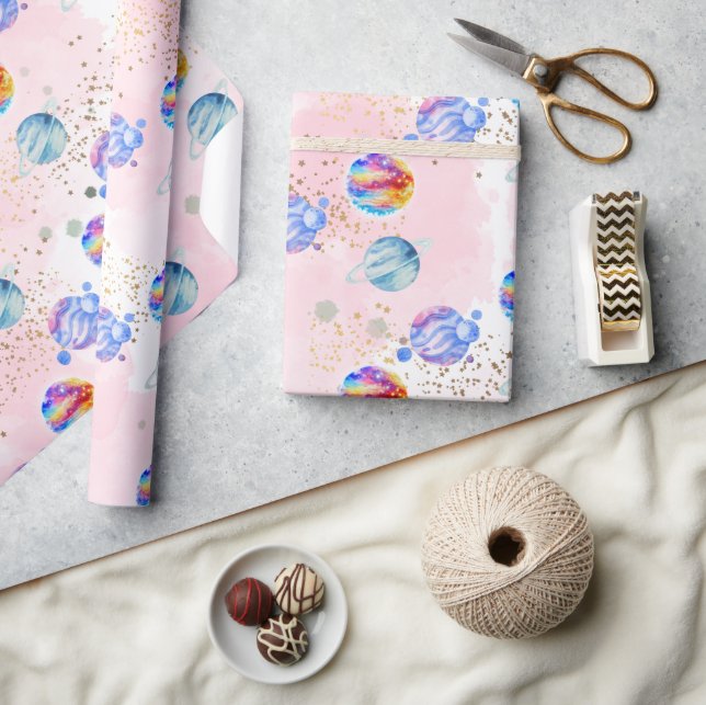 Astronaut flicka Rymden Birthday Presentpapper (Hantverk)