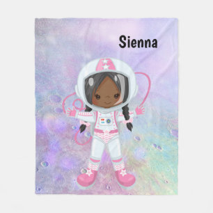Astronaut flicka Rymden Fleecefilt