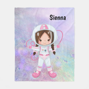 Astronaut flicka Rymden Fleecefilt