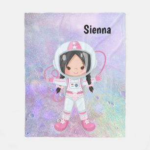 Astronaut flicka Rymden Fleecefilt