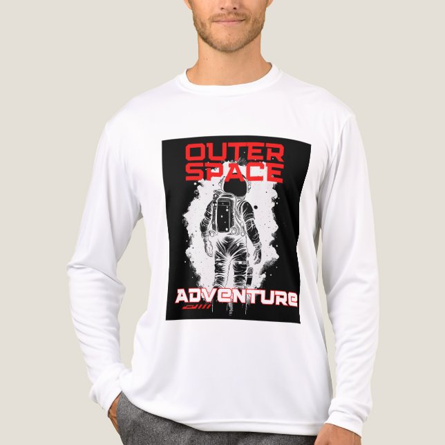 Astronaut Floating in Outer Space Design T Shirt (Framsida)