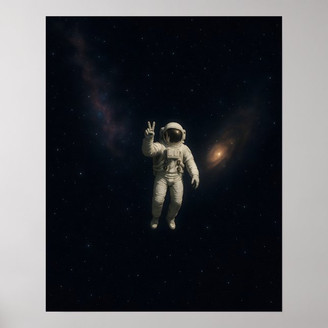 Astronaut Floating in Space Poster (Framsidan)