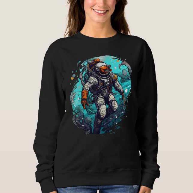 Astronaut Floating in the Water  Cool Astronaut Gr T Shirt (Framsida)