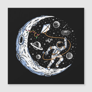 Astronaut Flyger en Drak på Månen