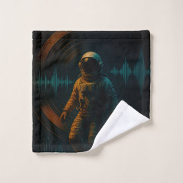 Astronaut Flytande i Glitchwave Ljud Art