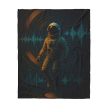 Astronaut Flytande i Glitchwave Ljud Art