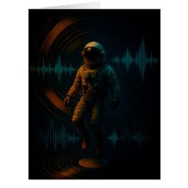 Astronaut Flytande i Glitchwave Ljud Art Jumbo Kort