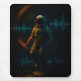Astronaut Flytande i Glitchwave Ljud Art Musmatta