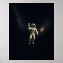 Astronaut Flytande i Rymden Affisch
