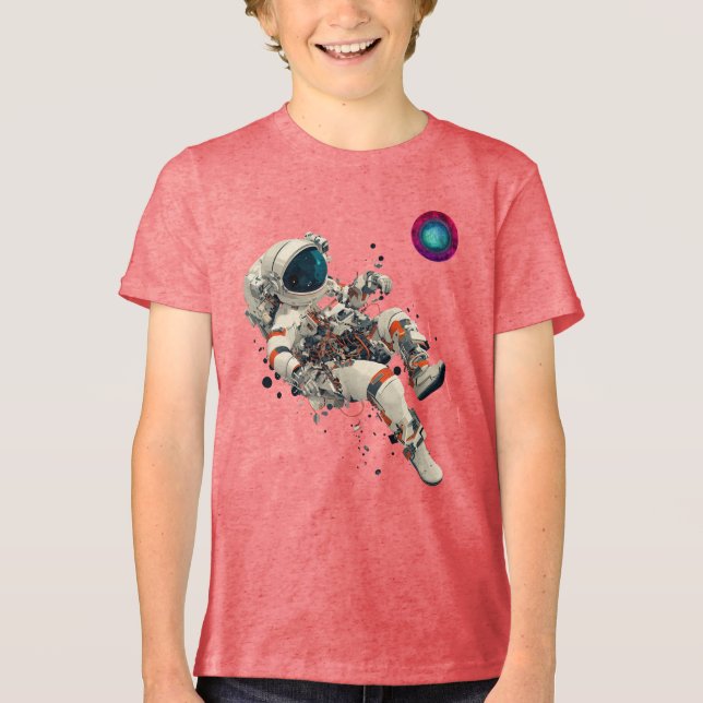 Astronaut Flytande Space Äventyr T-Shirt (Framsida)