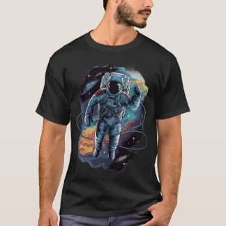 Astronaut Flyter i konsmisk konsdesign i rymden T Shirt
