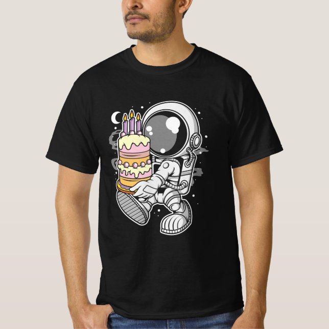 Astronaut Födelsedagstårta T Shirt (Framsida)