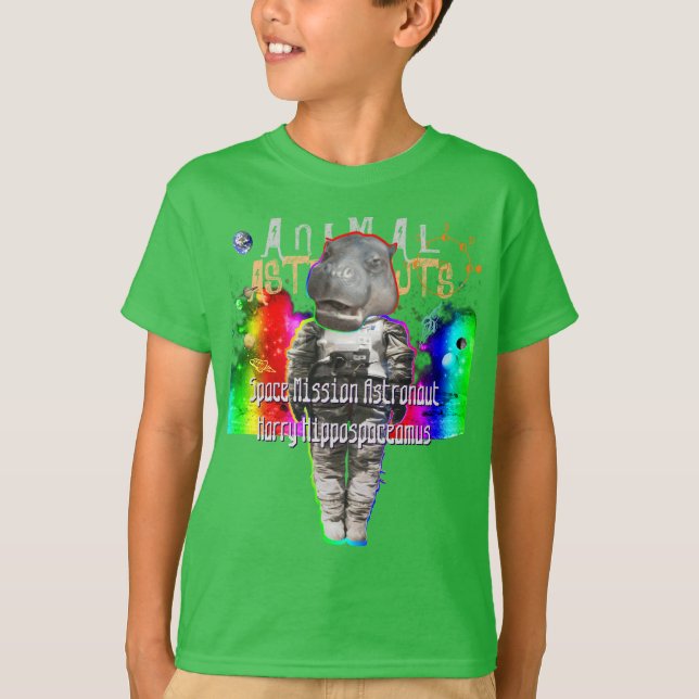 Astronaut för flodhästutrymmebeskickning t shirt (Framsida)