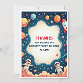 Astronaut för födelsedagsinbjudan - tackkort tack kort