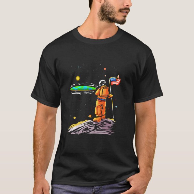Astronaut för rymdGalaxy Universe Fläkt T Shirt (Framsida)