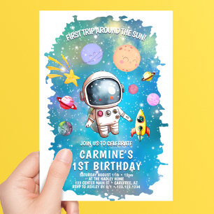 Astronaut Första Resan Runt Solen 1-årsdag Inbjudningar