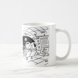 Astronaut förvånad över att se post levererad kaffemugg