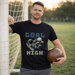 Astronaut Fotboll Cykel Spark Mål Högt T Shirt
